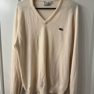 Lacoste Men's Beige V-Neck Sweater